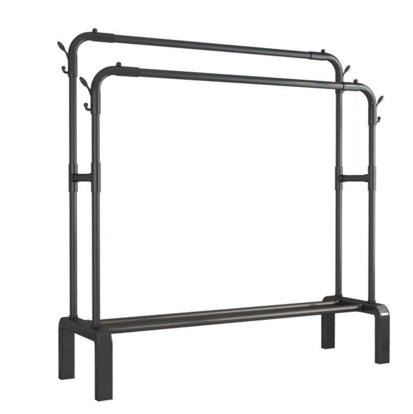 Portable Double-Rod Clothes Drying Rack with Wheels – Space-Saving Garment Organizer