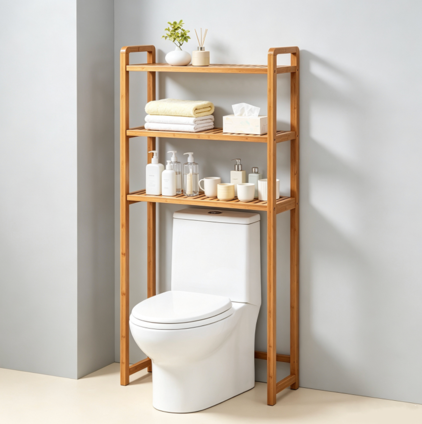 Over-the-Toilet Storage Organizer – Space-Saving Bathroom Shelf Rack