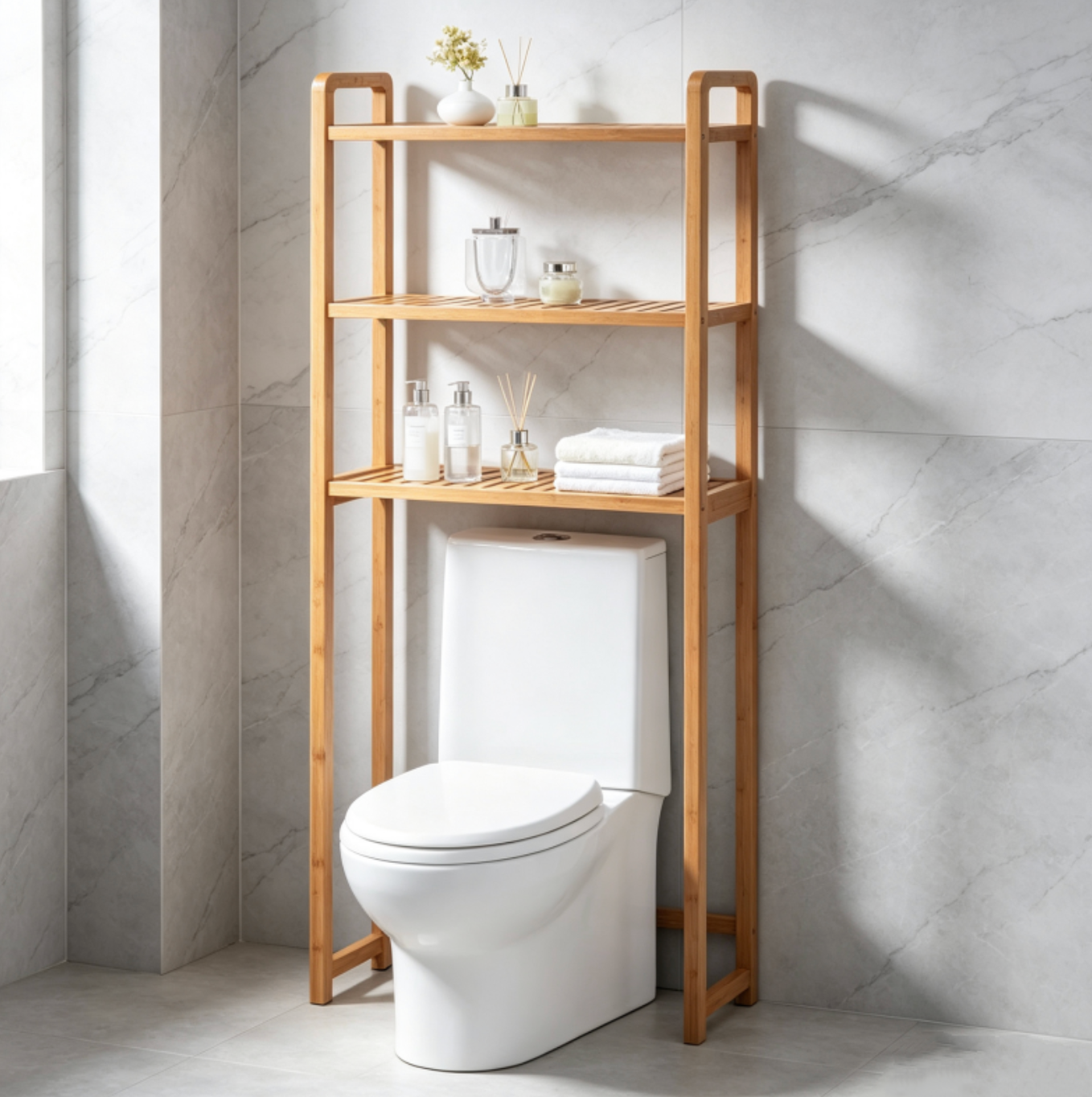 Over-the-Toilet Storage Organizer – Space-Saving Bathroom Shelf Rack