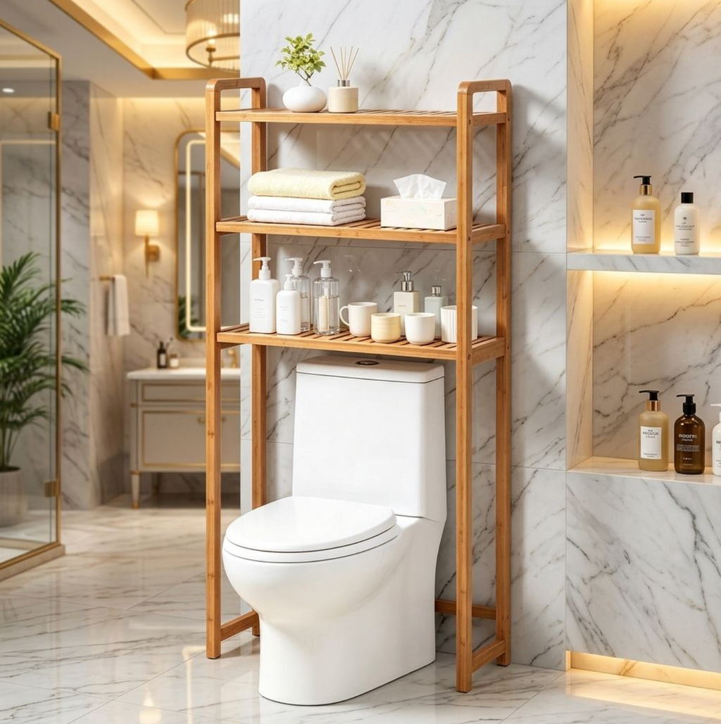 Over-the-Toilet Storage Organizer – Space-Saving Bathroom Shelf Rack