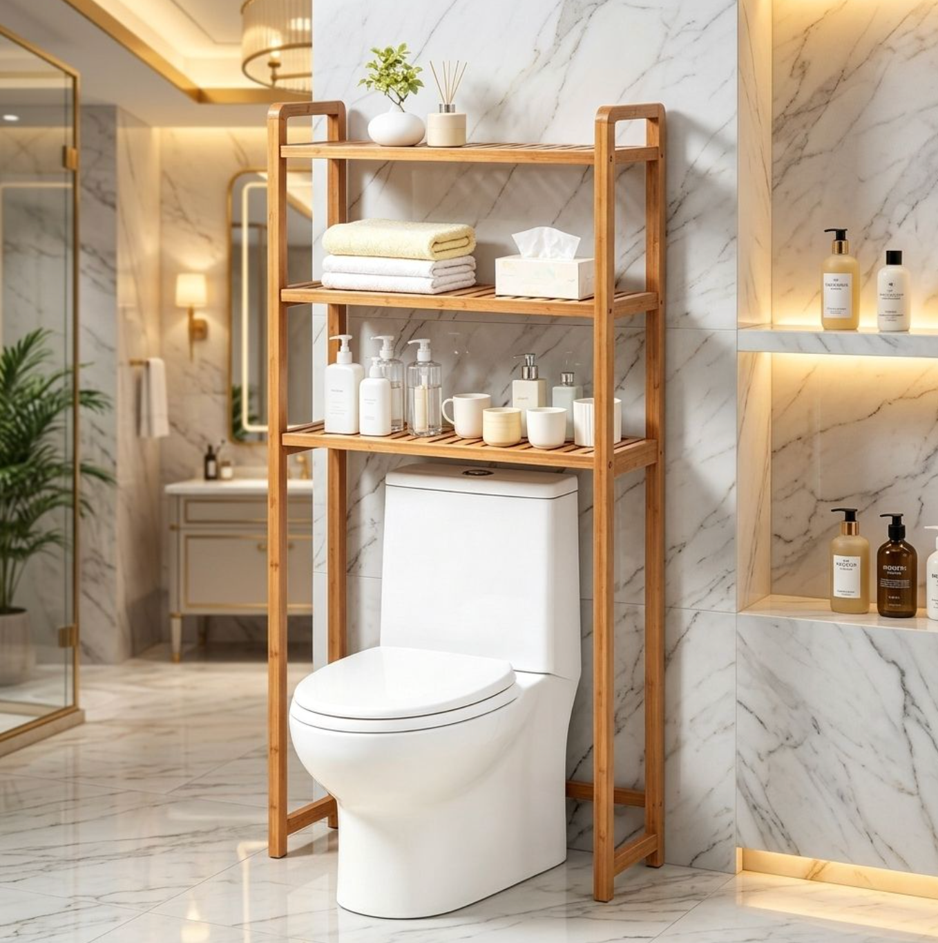 Over-the-Toilet Storage Organizer – Space-Saving Bathroom Shelf Rack