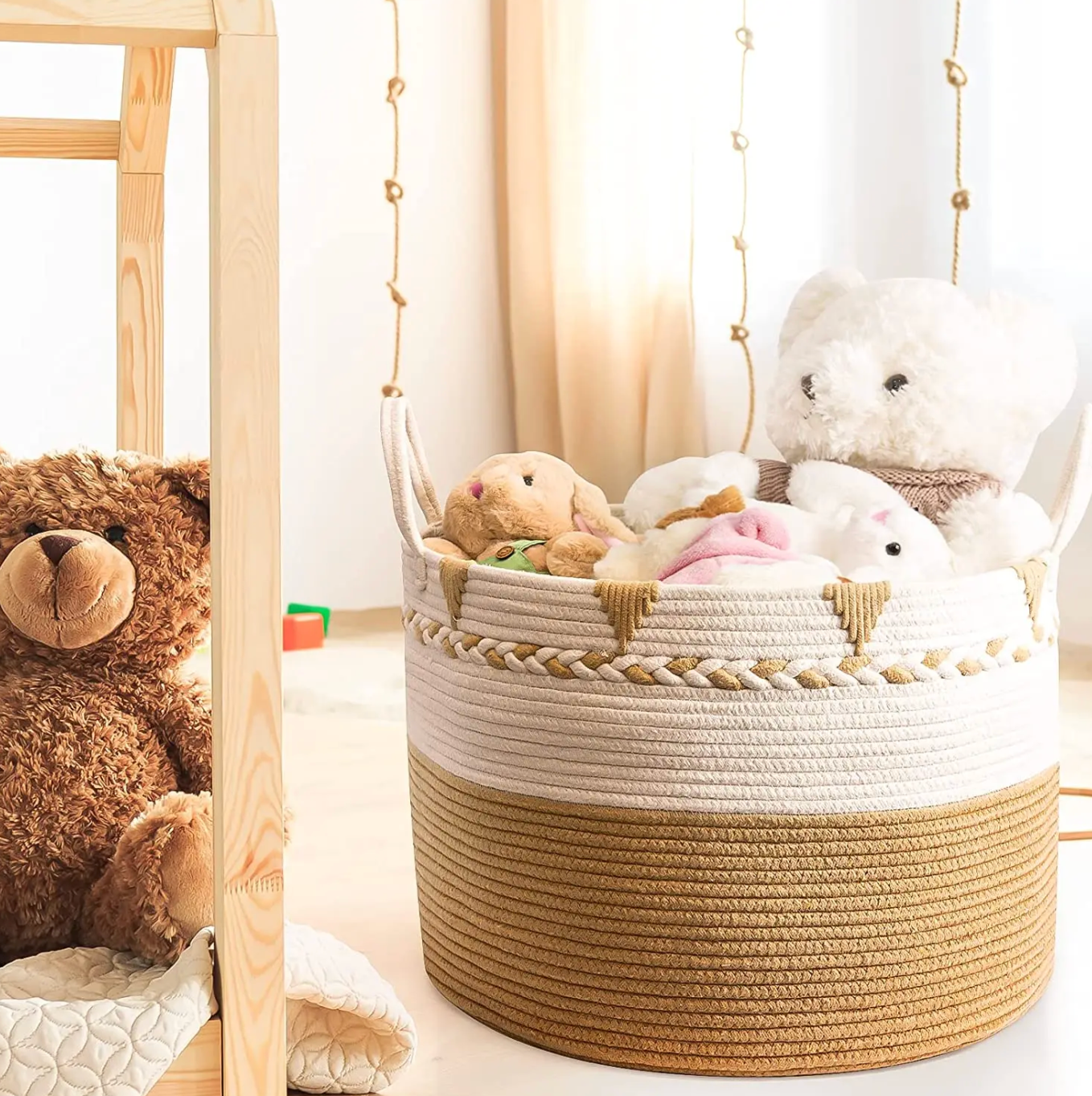 Extra Large Blanket Storage Basket – Stylish Living Room Organizer