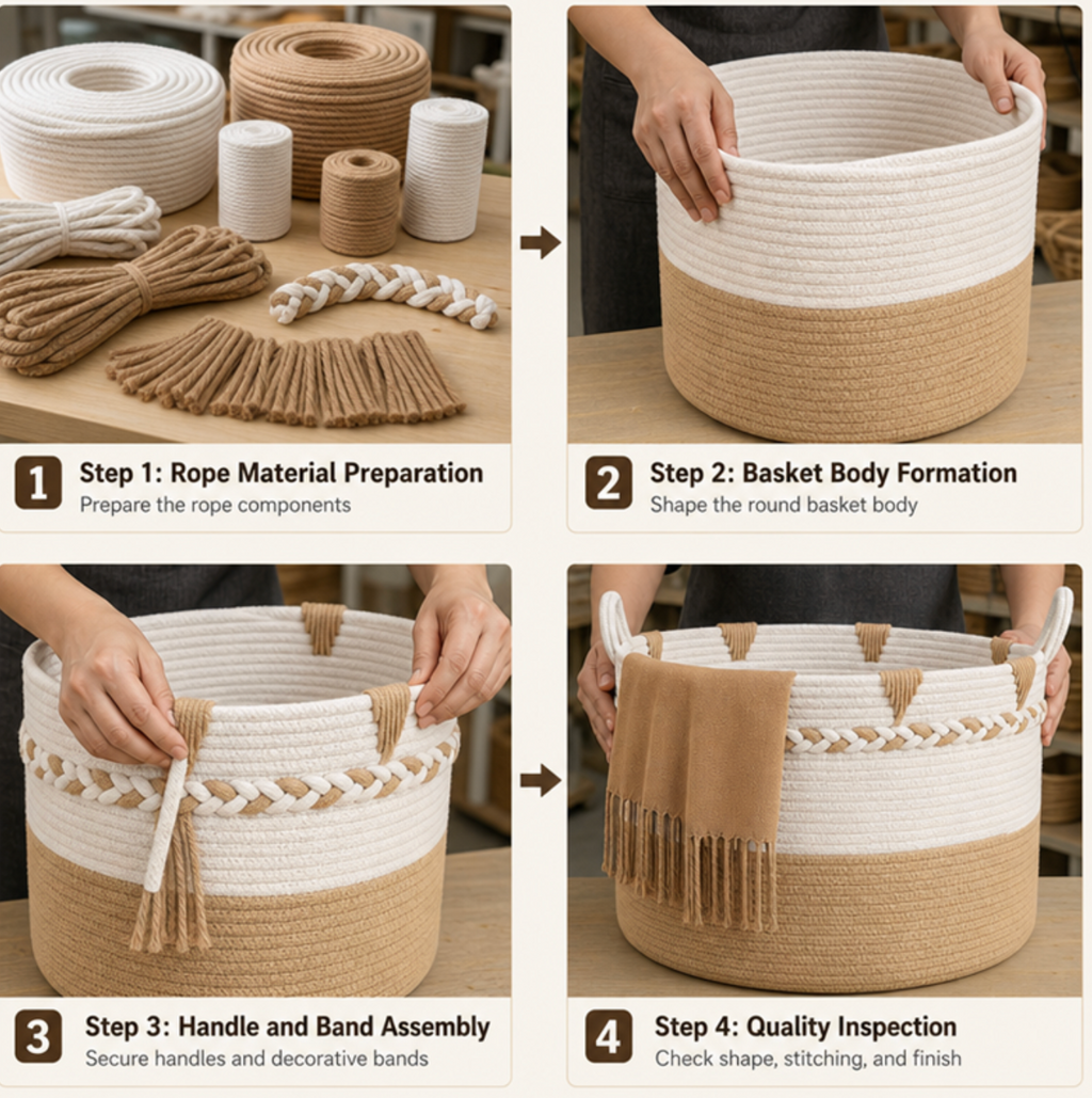 Extra Large Blanket Storage Basket – Stylish Living Room Organizer