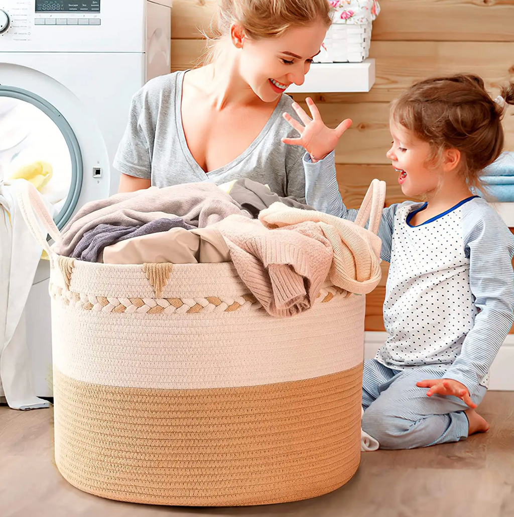Extra Large Blanket Storage Basket – Stylish Living Room Organizer