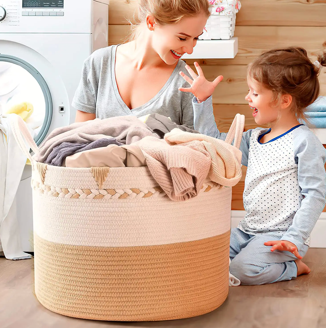 Extra Large Blanket Storage Basket – Stylish Living Room Organizer