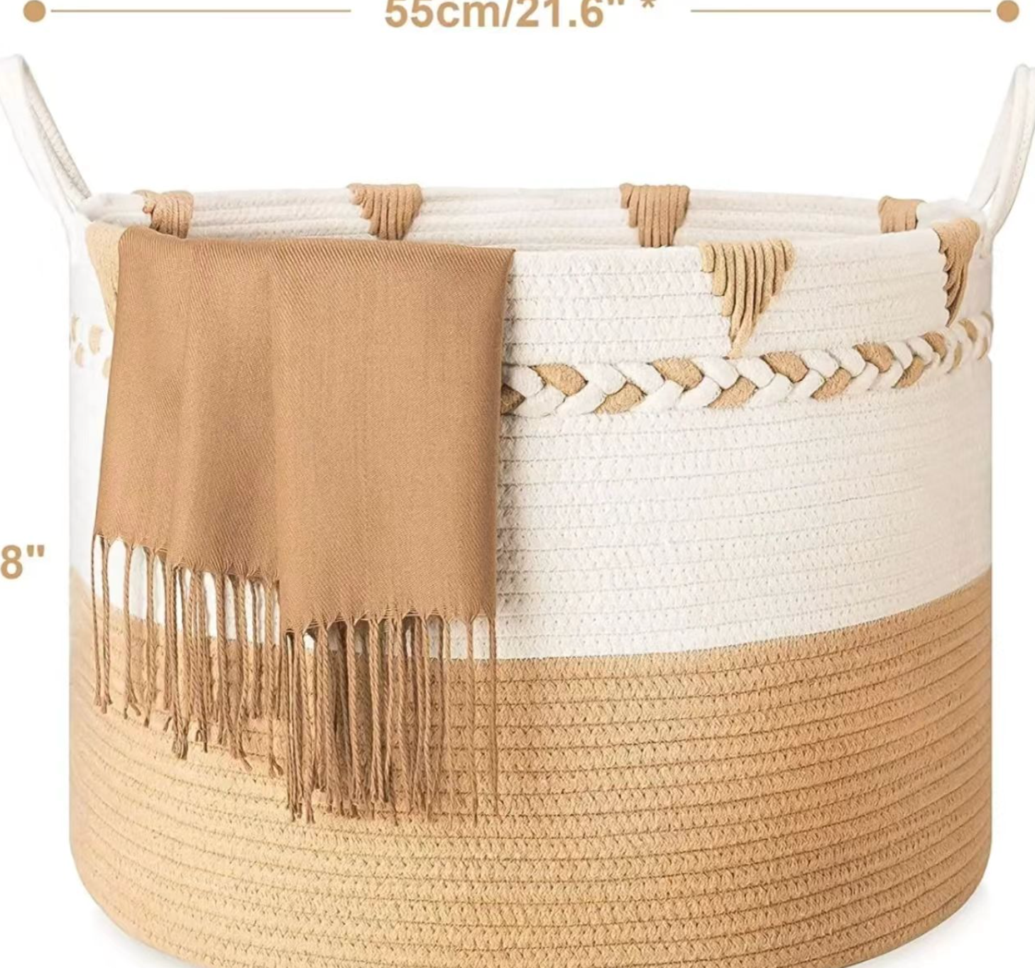 Extra Large Blanket Storage Basket – Stylish Living Room Organizer