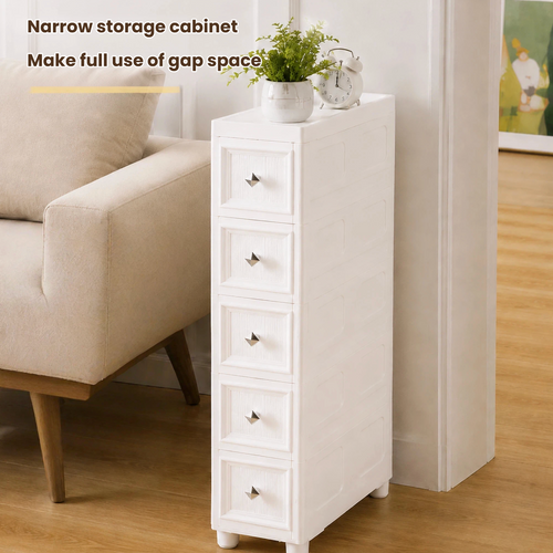 14cm Slim Plastic Storage Cabinet – Ultra-Narrow Space-Saving Organizer
