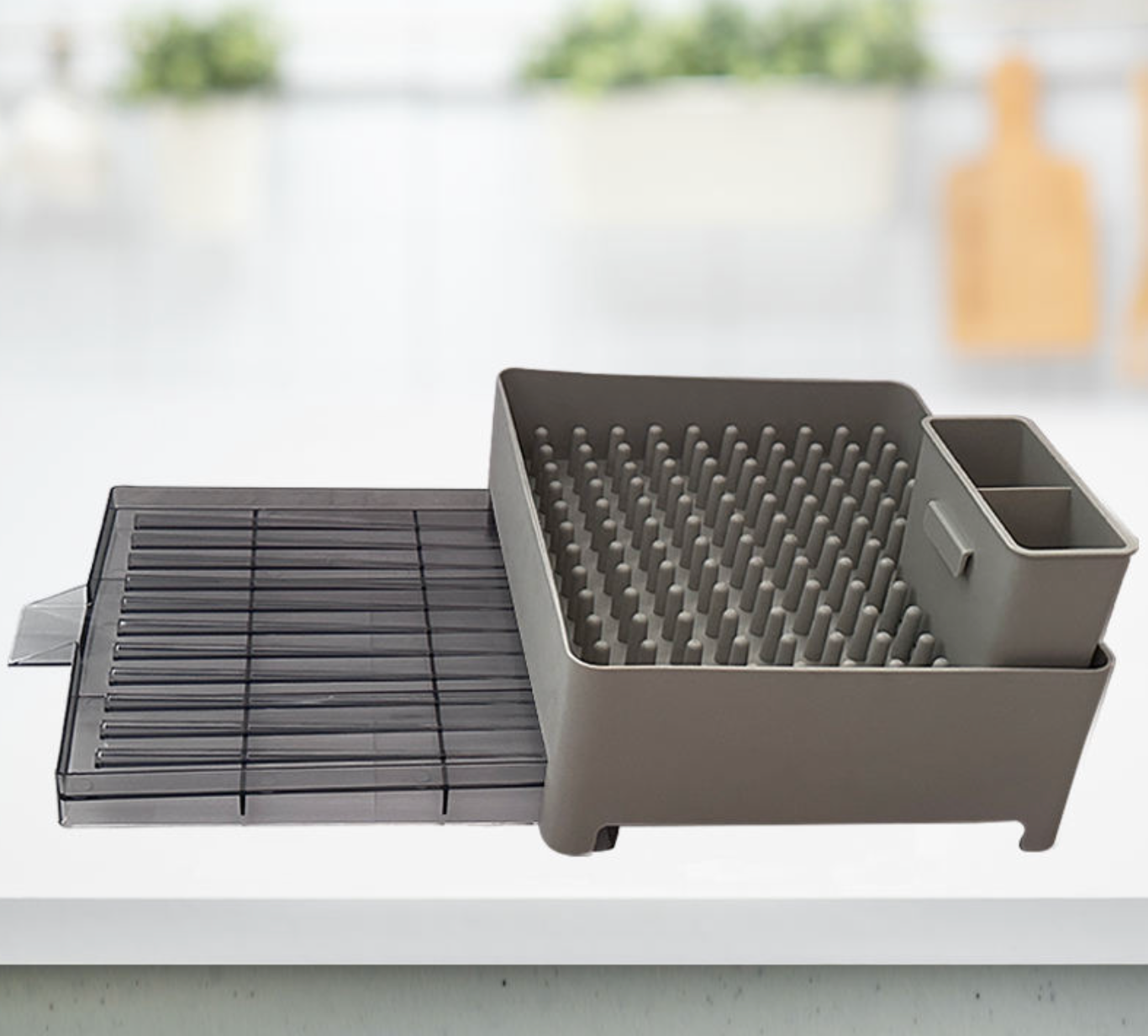 Expandable 2-Tier Dish Drying Rack – Large-Capacity Kitchen Organizer